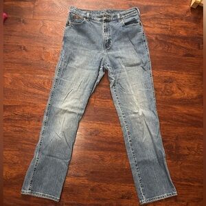 VINTAGE Y2K Lee Blue Denim Mom Jeans Women’s Baggy Wide Leg Mid Rise